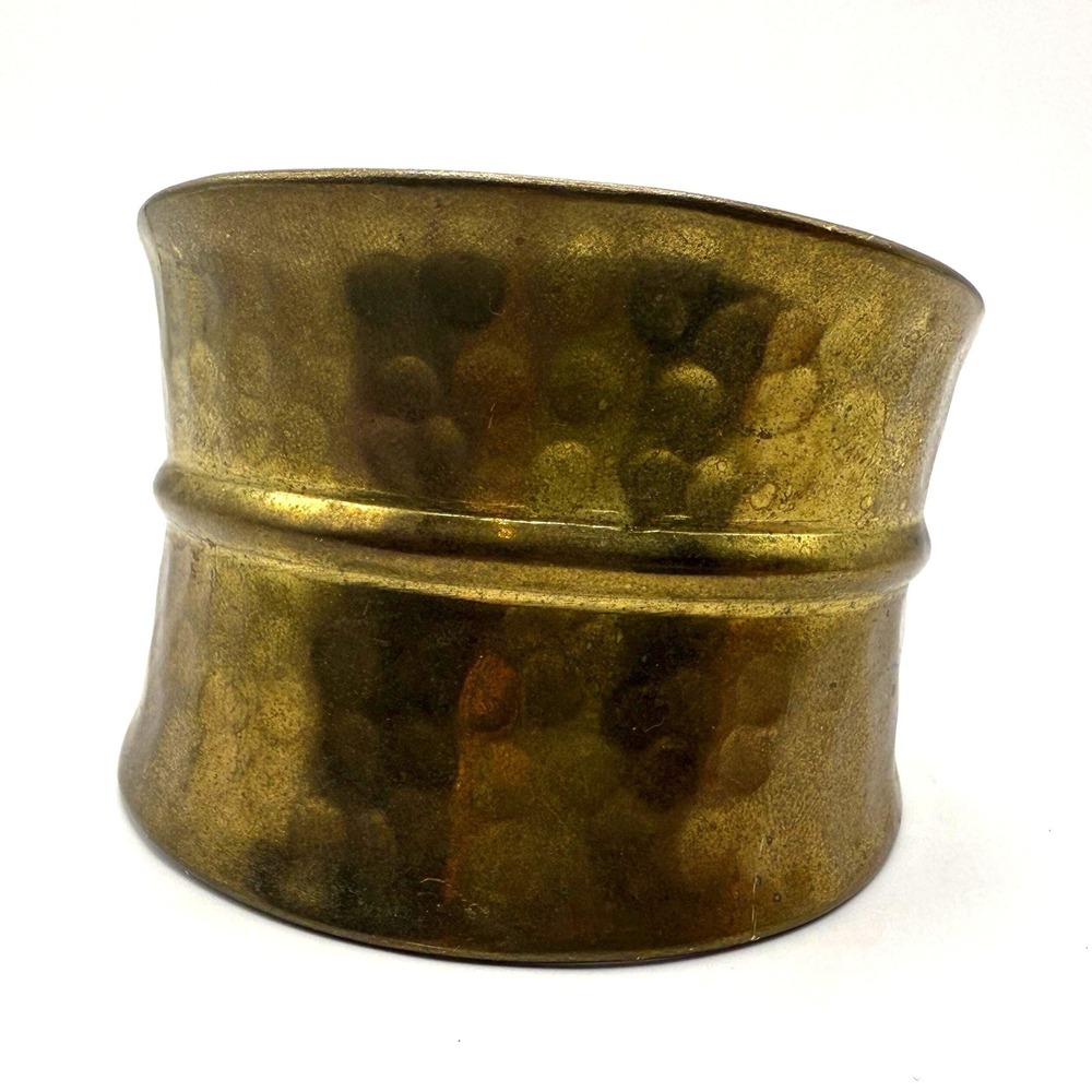 Vintage Boho Hammered Bronze Cuff Bracelet – Rustic Artisan Style Jewelry